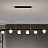 Реечный светильник с шарообразными плафонами из стекла на металлической рейке ILIANA LONG 8 ламп черный фото 9