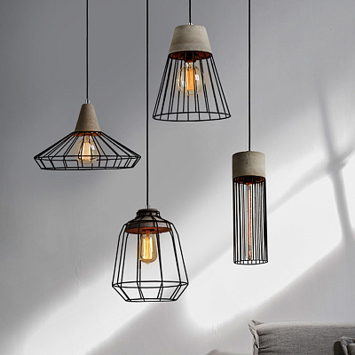 Подвесной светильник Cement Droplight Pendant Light КрасныйB  фото 1