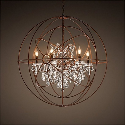 Restoration Hardware Twin Orb Crystal Chandelier 80 см  8 плафонов  фото 1